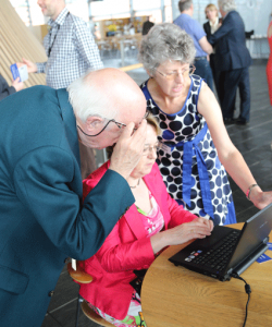 Launch guests 'having a go' with the new GPC Online.